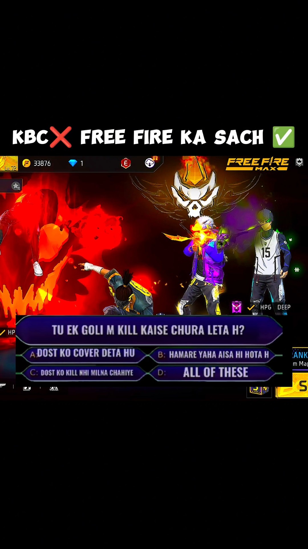 KBC in free fire ? Hakson Bhai or team ke sath ? #shorts #amdubaigaming