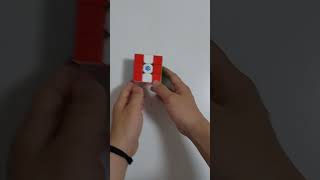 I tried making the Peruvian flag with a Rubik's Cube!