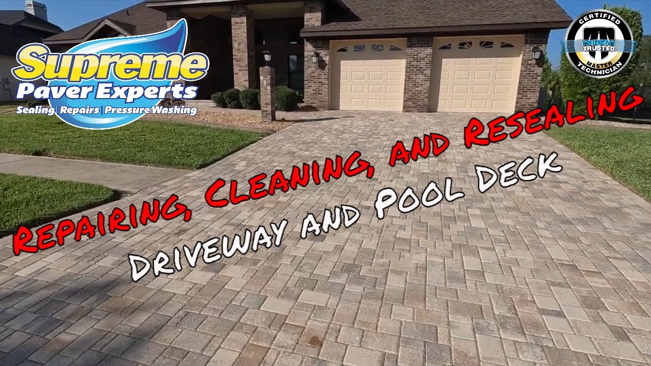 Repairing, Cleaning, and Resealing Driveway & Pool Deck in Apollo Beach | Supreme Paver Experts