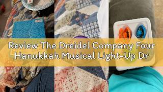 Review The Dreidel Company Four Hanukkah Musical Light-Up Dreidel Spinning Tops Set, Plays 2 Classic
