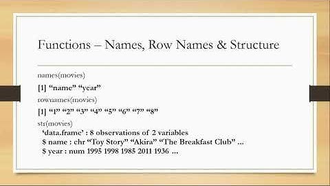R Programming: Video 15 - Data Frames (continued)