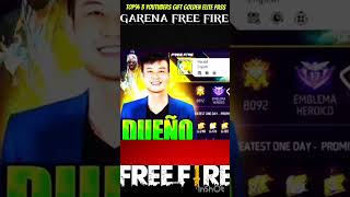 top 3 youtuber gift golden elite pass #viral #trending #freefire #gift #foryou