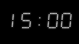 15 minutes Countdown Timer | LED Glow | White on Black