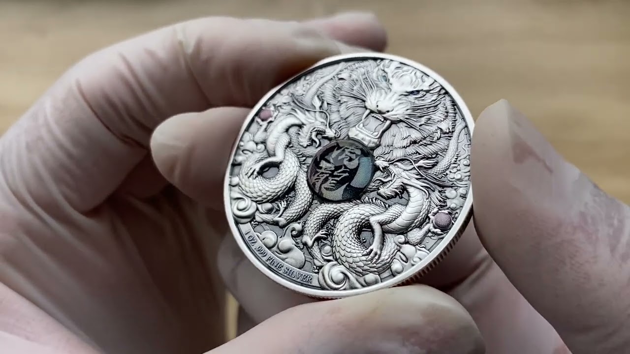 DRAGON AND TIGER 1 Oz Silver Coin 5000 Francs Chad 2022 - YouTube