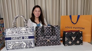 LV onthego MM (New Design) vs Dior Tote Bag Medium vs LV onthego PM