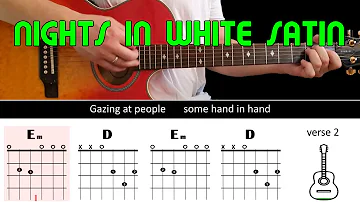 NIGHTS IN WHITE SATIN - The Moody Blues - Guitar lesson - Acoustic guitar (with chords & lyrics)