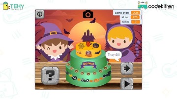 Hướng dẫn làm game "Trang trí bánh kem" bằng Codekitten, nền tảng lập trình Scratch thuần Việt