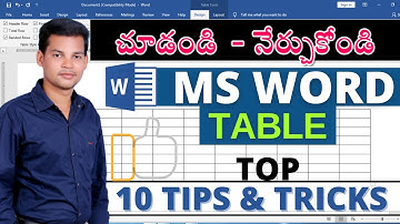 Top 10 Microsoft Word Tips and Tricks in Telugu | Table Magic 🔥 Ms word tutorial in telugu 2021