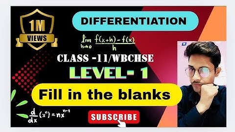 Class 11 Differentiation semester 1 maths in bengali🔥Fill in the blanks | Sn Dey | Chhaya Prakashani