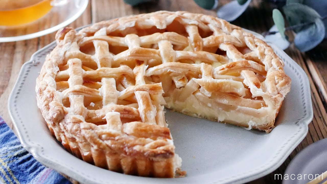 カスタードアップルパイ レンジ オーブンで簡単 りんごをたっぷり使った贅沢な味わい Macaroni マカロニ Youtube