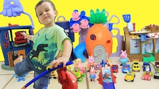 Brincadeiras Na Fenda Do Biquini Pista Hot Wheels Escorrega Peppa E Bob Esponja