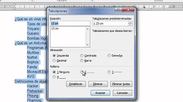 ¿Cómo se usa el tabulador en Word?