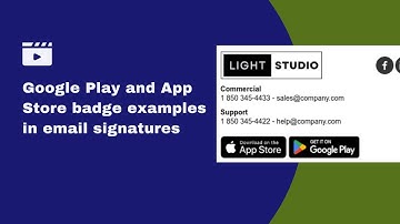 Five email signature examples with a Google Play and App Store badge