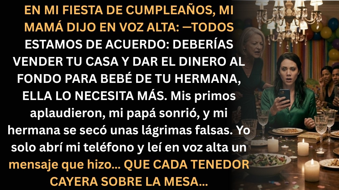 En mi cumpleaños, mi mamá quiso mi casa… pero un mensaje cambió todo.
