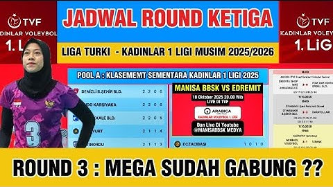 BERIKUT JADWAL LENGKAP LIGA TURKI - KADINLAR 1 LIGI 2026/2026 - MANISA BBSK VS YESILYIRT‼️