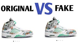 JORDAN RETRO 5 WINGS ORGINAL VS JORDAN RETRO 5 WINGS FACK #NAKI