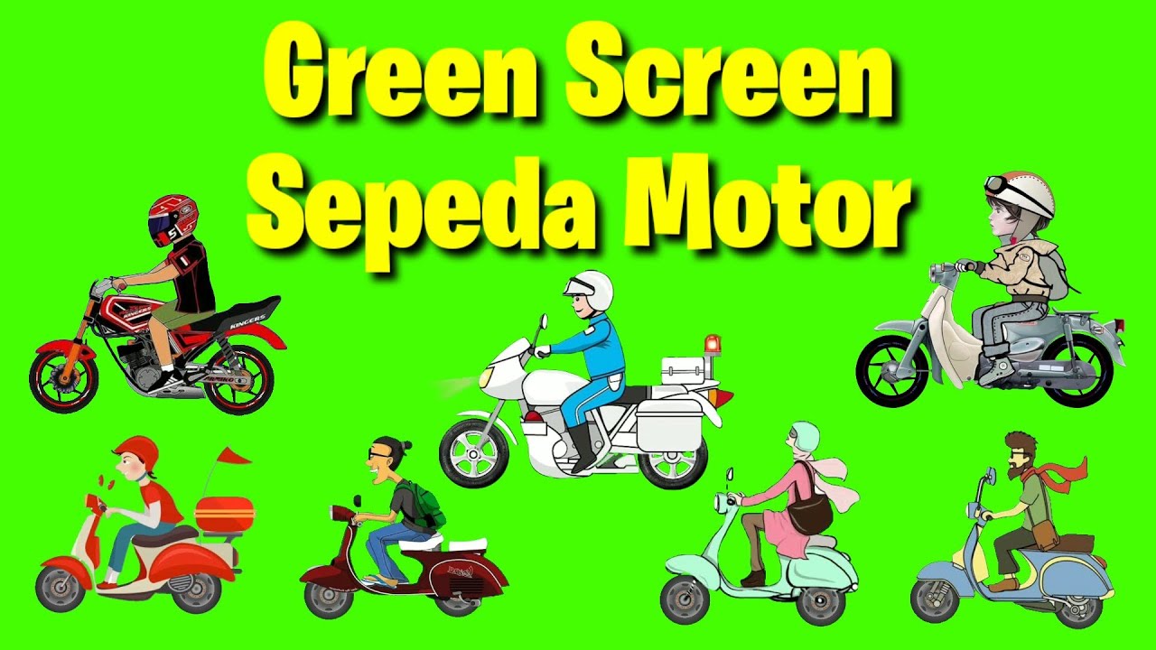 Green screen animasi  sepeda  motor YouTube