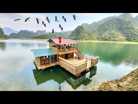 TIMELAPSE 120 Days Young Woman Carries Baby To Build Giant 2 Storey Floating House On Water