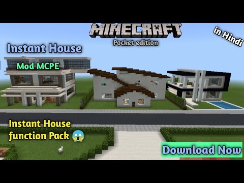 Instant House Mod || How to Spawn House Minecraft PE With Chat Command ...