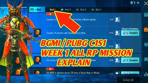 bgmi royale pass missions explained || Weekly mission bgmi || Week 1 | c1S1 (M1)