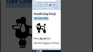 Poodle Dog Emoji in Ms Word #shorts #ytshorts #msword #computerthecourse