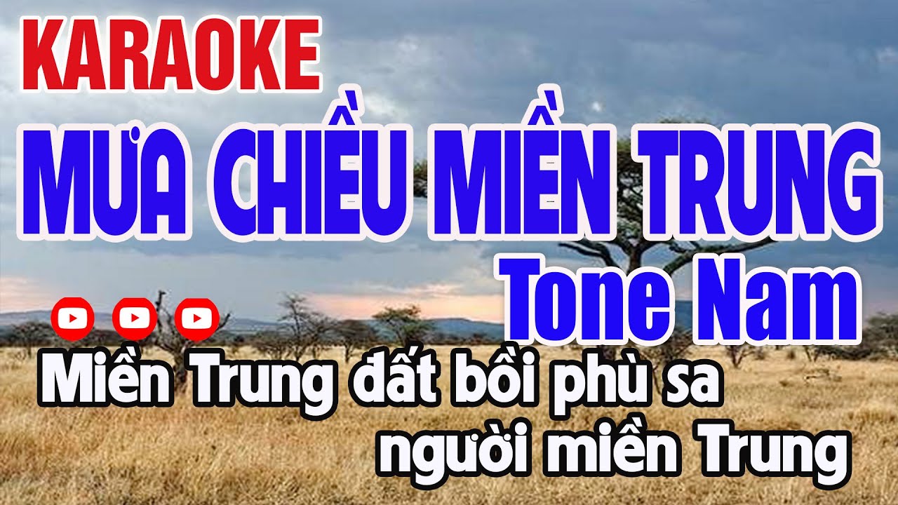 Mưa Chiều Miền Trung Karaoke Tone Nam Nhạc Sống - Nguyên Minh Media