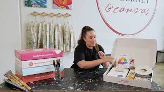 What's In The Box  - Cabernet & Canvas Paint & Sip Kit!