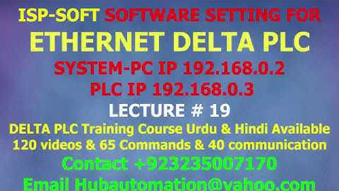 DELTA DVP PLC ETHERNET COMMUNICATION & EATHERNET IP SETTING ON ISPSOFT SOFTWARE URDU LECTURE 19