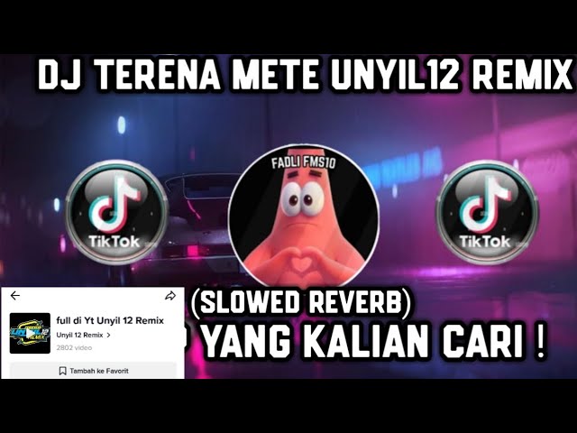 DJ TERENA METE UNYIL12 REMIX (SLOWED REVERB) VIRAL TIKTOK TERBARU 2023 YANG KALIAN CARI ! class=