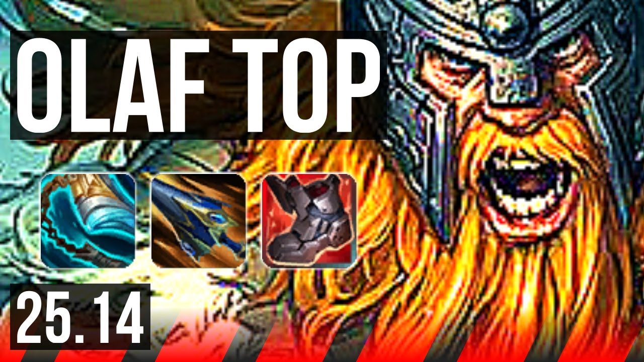 OLAF vs IRELIA (TOP) | 20/1/6, Legendary, 8 solo kills | KR Grandmaster | 25.14