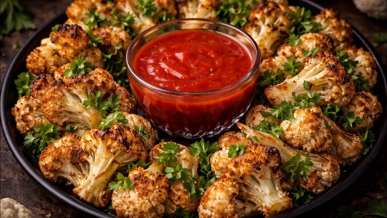 Oven-roasted cauliflower is full of vitamin C. Extremely delicious and hearty.