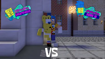 SpongeBob Theme song in Minecraft vs SBS10 intro Parody Comparison
