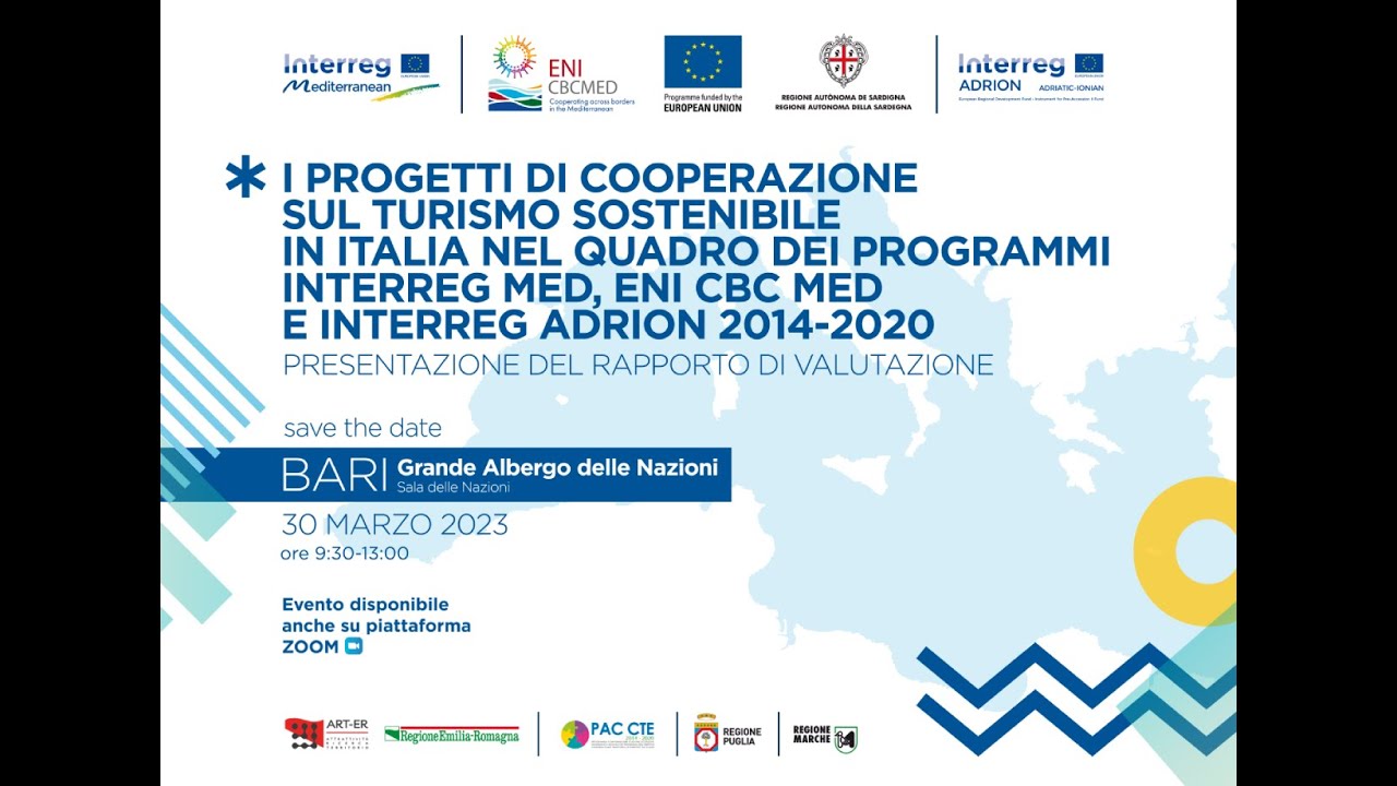 Gallery Bari, 30 marzo 2023 – Evento “Presentazione del Rapporto di Valutazione dei progetti di cooperazione sul Turismo Sostenibile, nel quadro dei Programmi Interreg Euro-MED, ENI CBC Med ed Interreg ADRION 2014-2020” - Video 5 of 7