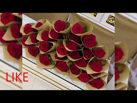 تعليم تنسيق ورد طبيعي حبه وتغليف how to make flowers single