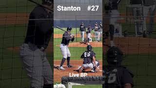 Giancarlo Stanton live BP at Steinbrenner Tampa.  NY Yankees Spring training 2023 1B, 2k