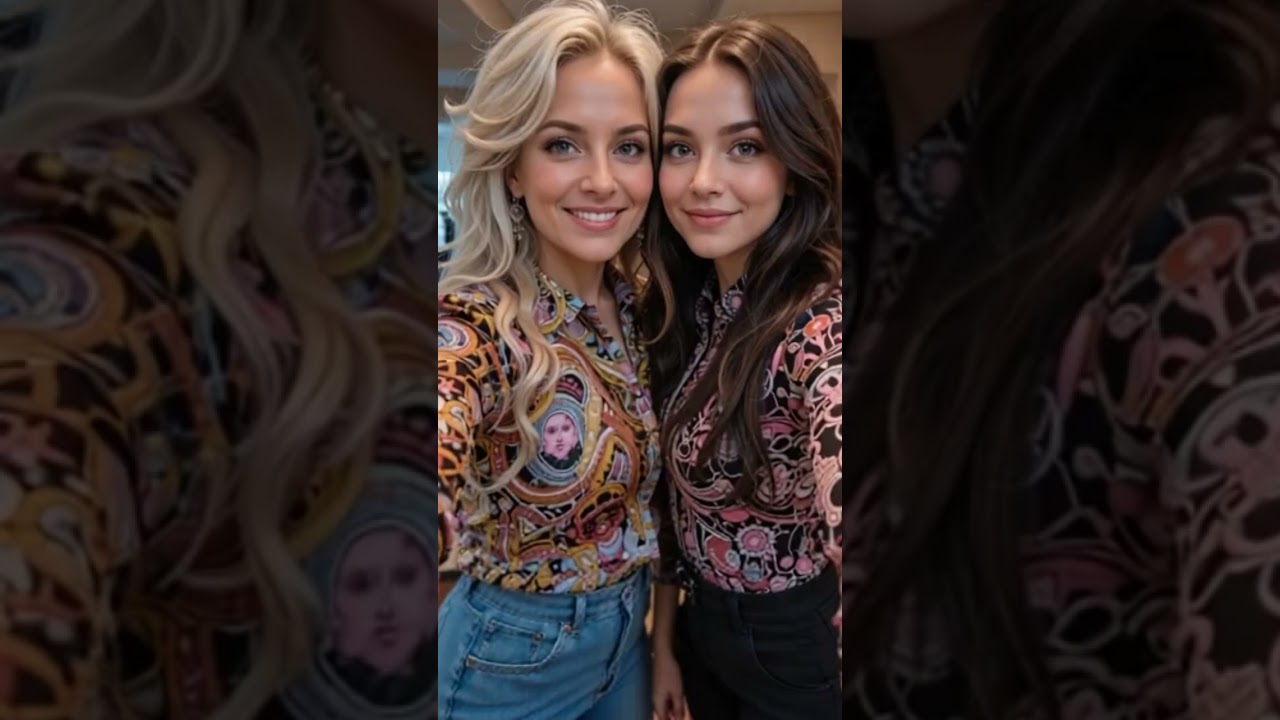 Two mature women, Margarett And Kate , kiss in a selfie 