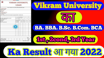 Vikram University Ka Result 2022 // How To Check Vikram University Result 2022