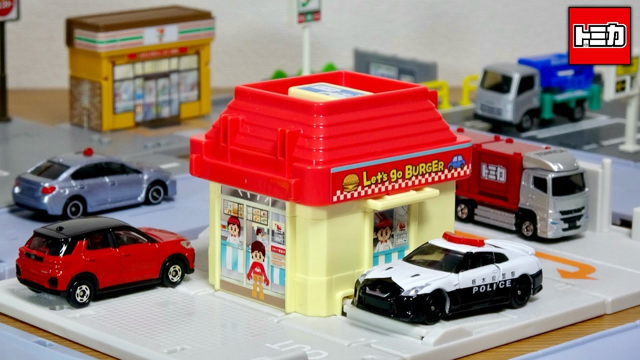 Tomica Town Drive-Through Burger Shop (with sound) like M Donald's