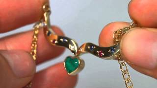 1.68tcw Hearts Afire! Colombian Emerald, Sapphire, Ruby, Diamond Collar Necklace 18k