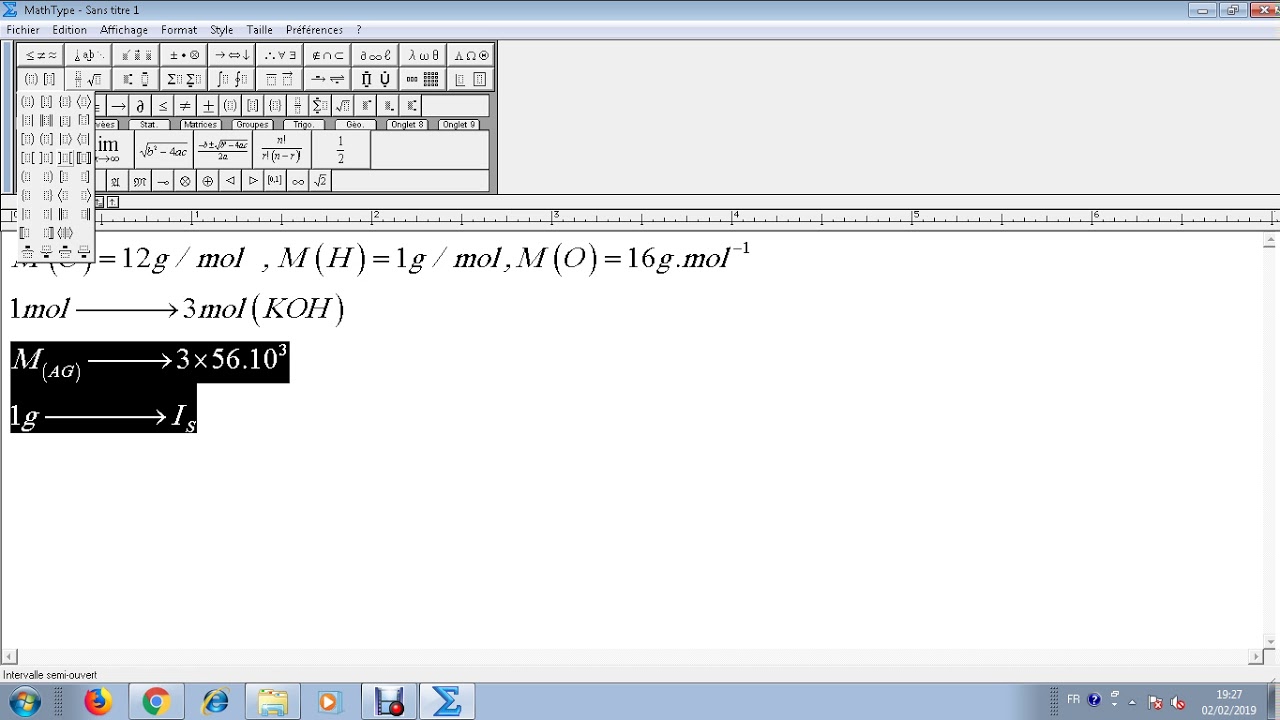 العمل على برنامج Type Math