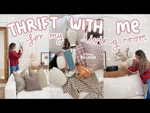 THRIFT WITH ME for HOME DECOR 🏠 *making over my sad beige living room*