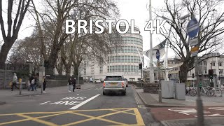 Bristol 4K - Sunday Morning - Driving Downtown - England