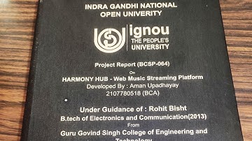 BCA Final Year Project Report || BCSP-064 IGNOU  || How to make BCA Final Project Report