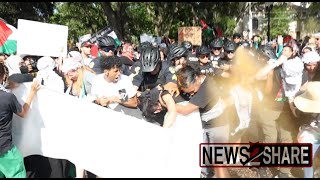 Police clash with, mace, arrest pro-Palestine protesters in Orlando Florida