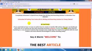 The Best Article Rewrite System® - The Most Powerful Article Rewriter On The Market Today! Part 2