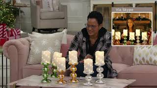 Lightscapes Set of 2 Candy Cane Pedestals with Flameless Candles on QVC