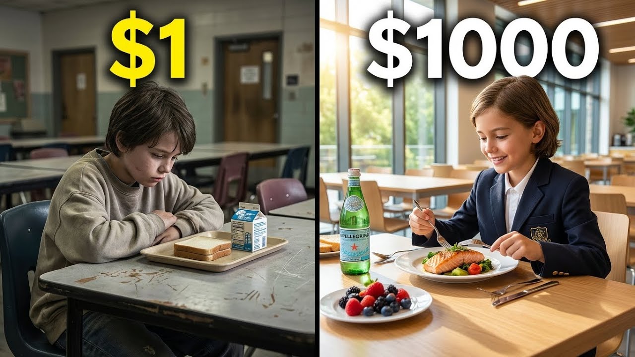 $1 vs $1000 💸School Lunches 🤯 | Rich vs Poor Food 4K