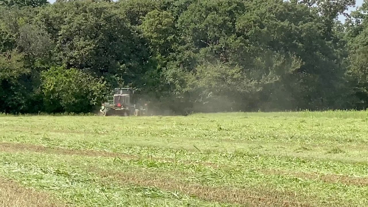 Drone Footage of R450 John Deere Swather in Action - long clip - YouTube
