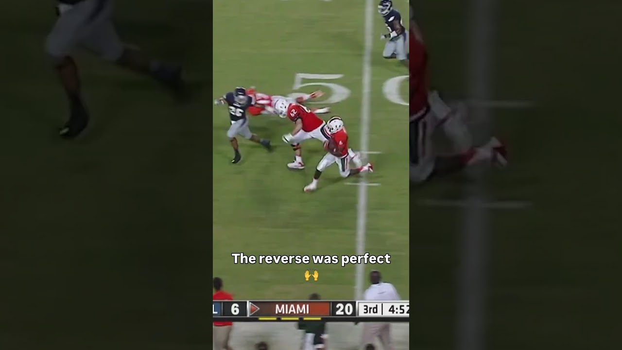 That cutback was clean 🧼 #miamihurricanes #accfootball #collegefootball