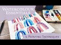 Watercolour Essentials 3: Painting Wet into Wet and Wet into Dry | Loose Watercolor Rainbows